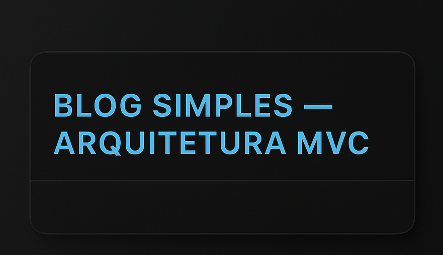 Aplicativo de Blog Simples com arquitetura MVC